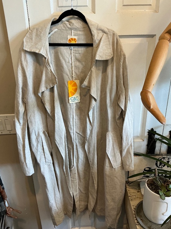 C&C California Jackets & Blazers - C&C California linen lightweight coat or coat dress. Brand new with tags!